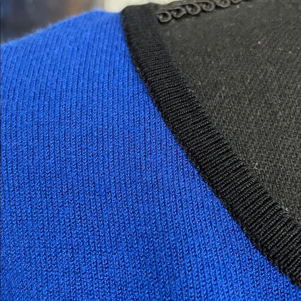 Spense Knit Top Women Size S Blue Black White Stripes Business Timeless Classic - Picture 3 of 11